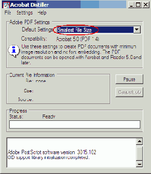 Изменение настроек Adobe PDF в программе Distiller