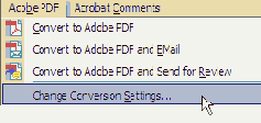 Изменение параметров Adobe PDF в программе PDFMaker