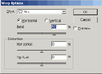 Окно Warp Options